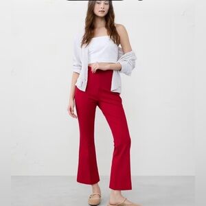 Banana Republic Factory BOOTCUT CROPPED PONTE PULL-ON PANT - Red - Large Regular